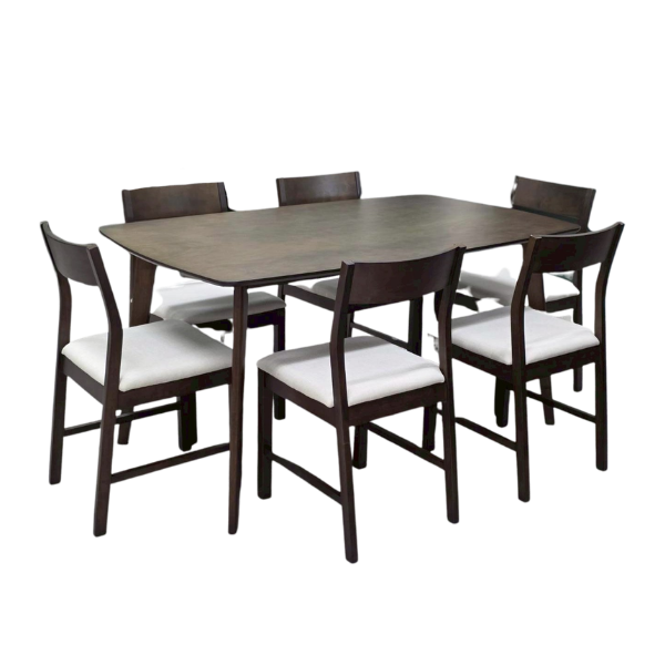 ชุดโต๊ะอาหารไม้ 6 ที่นั่ง WISDOM DESIGN FURNITURE รุ่น YOSHI 150 ซม. สีวอลนัท_3